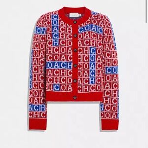 NWT Coach Crossword Cardigan